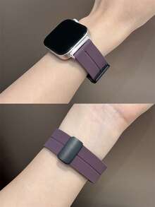 1pc Men's Women's Sports Breathable Silicone Magnetic Watch Band, Compatible With Huawei Smart Watch/Band Fit 1/Fit 2/Fit 3/Fit 4/4Pro/Fit 5 Wristband - Purple - View 6
