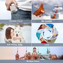 Digital Camera With 8X Digital Zoom For Vlogging 2.4'' IPS Screen Rechargeable Camera Professional Photography Camera For Teens Swith Card Reader And OTG Support Ideal For Taking Photos, Recording Videos, And Webcam Use Perfect For Graduation Season, Thanksgiving, Christmas, And New Year Gifts