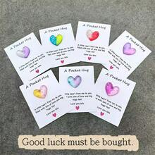 2PCS,Hot  Love Pocket Hug Pocket Hug Greeting Card Gradual Change Color Love Peach Heart Ins Creative Holiday Gift - 彩色 - 查看 1