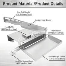 Heavy Duty Stainless Steel Cutter, Manual Meat Slicer, Frozen Meat Cutting, Stainless Steel Beef/Chicken/Vegetable/Fruit/Herb/Paper Cutting Tool, Suitable For Home/Restaurant/Cafeteria/Hotel/Kitchen, Easy To Clean