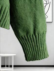 Women's Knit Sweater & Wide-Leg Pants Set - Multiple Colors, Ultra-Soft Warm Fabric,  Casual Two-Piece Outfit For Fall/Winter Coziness! - màu xanh lá - Xem 5