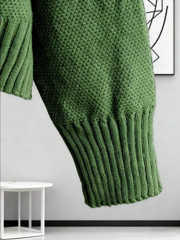 Women's Knit Sweater & Wide-Leg Pants Set - Multiple Colors, Ultra-Soft Warm Fabric,  Casual Two-Piece Outfit For Fall/Winter Coziness! - Green - View 5