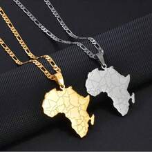 قلادة بتعليقة خريطة أفريقيا وأسماء الدول للرجال والنساء، مجوهرات خرائط أفريقية، نيجيريا، غانا