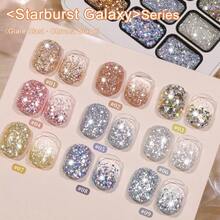 9-Color Stardust Cat Eye Solid Gel Set - Cosmic Silver & Iridescent Hues With Explosive Sparkle, Perfect For Festival Goers' Party Nails & Nighttime Glam, Long-Lasting & Easy Apply - Multicolor - View 12
