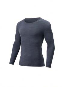 男士保暖内衣套装（2件套），长袖T恤+长裤，秋冬季保暖休闲打底衫