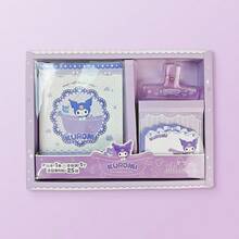 Miniso Caja de regalo de la serie Kuromi de Sanrio, incluye un diario, un clip de diario y notas adhesivas, adecuado para crear cuentas diarias o registros de viaje (1 pieza) - Morado - Ver 8