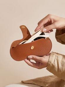 1pc Portable Protective Eyeglasses Case, Sunglasses & Prescription Glasses Storage Pouch With Hanging Hook