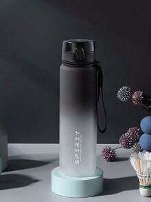 1 pieza Botella de agua de plástico de gran capacidad de 650ml, con marcador de tiempo degradado, botella de agua deportiva portátil a prueba de fugas, para hombres y mujeres, para uso en exteriores, de bebida directa, fácil de transportar, adecuada para la escuela, el gimnasio, el camping, el senderismo y los viajes - Multicolor - Ver 3