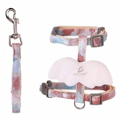 Correa Pechera Tela Ajustable Diseño Alas Mascotas Pequeñas