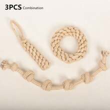 3件套狗狗磨牙玩具，绳结互动耐用型，适合中大型犬，如金毛寻回犬、贵宾犬、柯基犬、萨摩耶犬等。