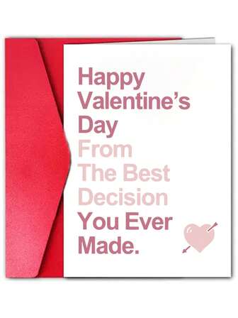 1张，送给丈夫或男友的趣味情人节卡片，你做过的最棒的决定，讽刺情人节卡片，小型企业用品，感谢卡，生日礼物，新奇物品