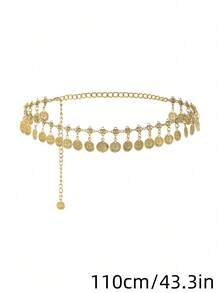 1 Peça Vestido Decorado com Borlas Boêmias com Corrente de Cintura para Mulheres, Verão