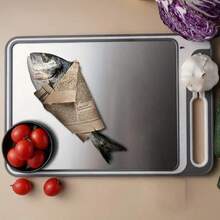 Multifunctional Double-Sided Thawing Stainless Steel Cutting Board With Sharpener, Home Use