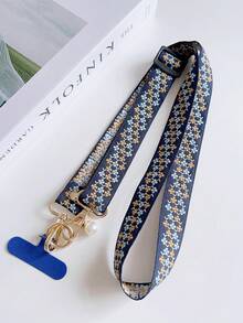 Leaf Mobile Phone Strap Hanging Adjustable Nylon Neck Lanyard With Faux Pearl Pendant And Wide Fabric Shoulder Strap Cover - Multicolor - View 23