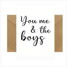 بطاقة تهنئة مضحكة، أنت، أنا والأولاد، مناسبة للابنة/الابن/ابن الأخ، ورق عالي الجودة، 5*7 بوصة