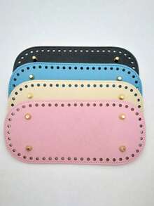 1pc Premium Oval PU Leather Bottom Pad - Reinforces Handbags And Wallets, Pre-Punched Holes For Sewing, Suitable For Crochet Projects, Sewing Accessories And DIY Crafts, Durable, Water-Resistant, Easy To Use, DIY Wallet Making - Multicolor - View 6