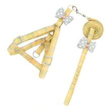 Correa Arnes Diseño Moño Mascota Pequeña Ajuste - Amarillo - Ver 2