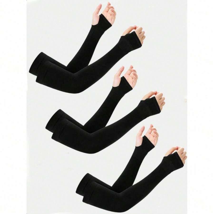 1 Pair Basic Sleeves, Cooling Arm Sleeves For Cycling, Sun Protection