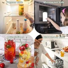 8 PCS 16 Onzas Vasos de Vidrio para Beber, Tipo Lata De Vidrio Con Tapas Popotes Y Cepillo De Limpieza, para Cerveza Taza de Cctel Adecuados de Caf Helado Vasos, Copas Cola Y Zumo 8 - 8 - Ver 8