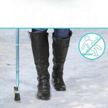2 Pcs Ice Tip Attachments For Walking Sticks & Crutches, Five-Point Steel Spikes For Secure Footing On Ice & Snow, Robust Anti-Slip Protection For Winter (Easy Installation, Universally Compatible) - Silver - View 3