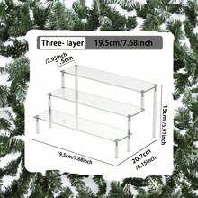 1 Desktop Transparent Acrylic Christmas Decoration Staircase Display Rack, Christmas Party Desktop Acrylic Trapezoidal Creative Decoration Decoration Ornament, Miscellaneous Items Staircase Display Shelf - Clear - View 25