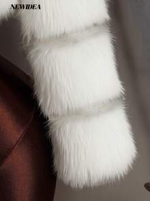 Damen rote Kunstfell Kurz-Jacke mit Kragen und langen Ärmeln, warm gefütterte flauschige Kurz-Mantel für Winter Streetwear, Party-Outfits, Feiertags-Events und täglichen Lässig-Look