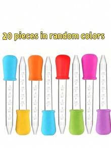 Bộ 6 ống nhỏ giọt, chất liệu silicon, ống nhỏ giọt y tế trong suốt 5ml, dụng cụ nhỏ giọt nhiều màu sắc, ống nhỏ giọt silicon có vạch chia, ống nhỏ giọt đựng tinh chất mỹ phẩm (màu ngẫu nhiên), ống nhỏ giọt bằng nhựa, ống nhỏ giọt chất lỏng, ống nhỏ giọt làm từ chất liệu hỗn hợp silicon và nhựa với đầu hút hình cầu, đồ trang trí Halloween, đồ dùng tiệc Halloween, đồ trang trí Giáng sinh. - Nhiều màu - Xem 15
