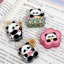 1 cái/3 cái/6 cái Kẹp hai mặt hình gấu trúc bằng acrylic, Kẹp ghi nhớ hoạt hình dễ thương, Kẹp niêm phong đồ ăn nhẹ chất lượng cao, Kẹp tin nhắn, Kẹp ảnh, Quà tặng trang trí, Kẹp văn phòng phẩm, Kẹp biên lai - Nhiều màu - Xem 4