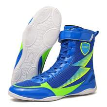 Men's Professional Boxing Shoes, High-Top Competition Shoes, Wrestling/Grappling Training Shoes, Lightweight Design, Mesh Material, Suitable For Fitness, Strength Training, Bodybuilding, And Other Workouts