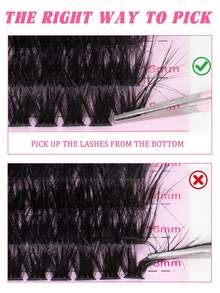 1768片、640片、608片、280片、240片D型卷翘睫毛嫁接套装，DIY睫毛嫁接套装，280片轻盈自然卷翘睫毛，纤细轻盈，卷翘度几乎与真睫毛相同，9-20毫米，30D、40D、50D、60D、80D、100D单根睫毛嫁接套装，包含睫毛胶水、封层剂、镊子、卸妆液、睫毛刷、头带，个人使用（9-20毫米，套装） - 粉色 - 查看 2