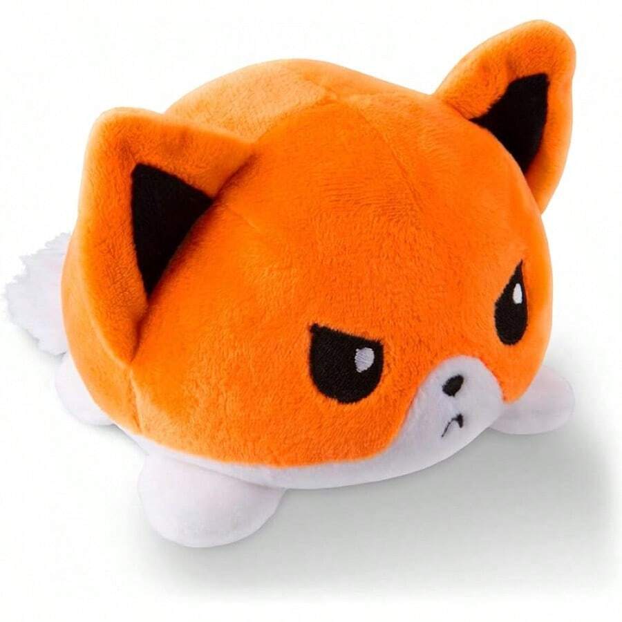 Reversible Plushie - Orange - Cute Sensory Fidget Stuffed Animals That Show Your MoodToy Party Gifts - 白色+橙色 - 查看 1