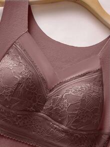 Women's Warm Vest, New Mesh Patterned Fleece Thermal Underwear, Comfortable Fixed Cup Push-Up Bra, No-Wire Bra, One-Piece Sleeveless Warm Heated Base Top.