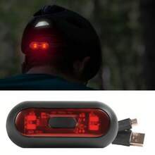 USB Rechargeable Motorcycle Helmet Light, LED Safety Warning Signal Strip, Night Riding Brake Tail Lamp, Bike Helmet Accessories, Flexible Light Strip - 黑色 - 查看 4