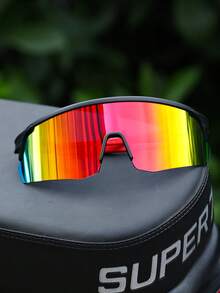 1pc Men One-Piece Street Style Hip Hop Punk Fashion Glasses Combination For Mountaineering Outdoor Cycling Bar Club Accessories - Multicolor - View 4