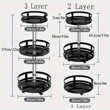 1个多层可旋转金属厨房调料架，简约黑色旋转调料瓶收纳架，适用于烹饪和日式料理，四季皆宜 - 黑色 - 查看 10