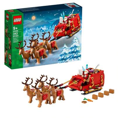  LEGO Santa's Sleigh - Building Toys - Indoor Christmas Decorations For Home With Santa Claus Figurine & Reindeer - Gifts For Christmas - 40499