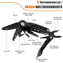 Navaja Multiusos, 12 en 1 Multiherramienta Alicates, Herramientas Multitool de Acero Inoxidable, Navaja de Bolsillo Plegable con Bolsa de Oxford, Pinza, Cuchillo etc, para Acampar, Supervivencia - 1 - Ver 3