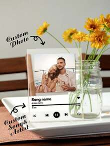 Custom Acrylic Music Plaque, Acrylic Photo Gift - Customized Acrylic Song With Photo For Boyfriend And Girlfriend - Perfect Anniversary Gift - Customized Gift For Him And Her - Multicolor - View 3
