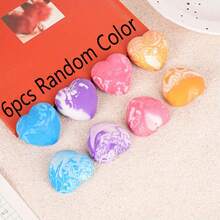 3/6/9pcs Random Color Heart Marble Pencil Erasers - Macaron Colors And Vibrant, Durable Rubber, Suitable For School And Office, Smooth Design, Precise Erasing, Gentle On Paper, Great For Students, Teachers, Artists, Christmas Stocking Stuffers, Christmas Decorations, Christmas Gifts