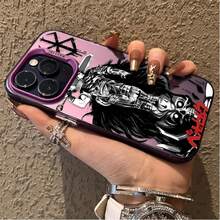 Funda de Teléfono Plateada para  16E 15 16 11 14 13 12 Pro Max XS X XR Plus 8 7 SE 2020 Anime  Guts Cubierta Mate a Prueba de Golpes, Cubierta Compatible con Funda  17, Funda  17 Pro, Funda  17 Pro Max - 1 - Ver 10