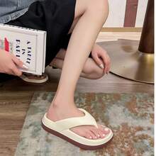 2026 Summer New Women's Thick-Sole Comfortable Eva Flip Flops, Ins-Style Versatile Beach Sandals - Brown - View 6