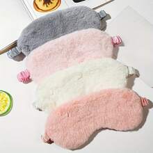 Soft & Skin-Friendly Plush Sleep Eye Mask - Solid Color, Blackout Eye Mask To Relieve Fatigue, Suitable For Daily Use And Travel Essentials