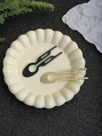 2 piezas Pinza para el cabello con forma de pez de metal, accesorio para el cabello simple tipo moño, peinetas, peineta lateral, tocado