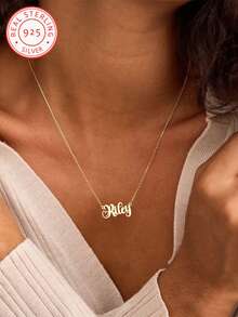 925 Sterling Silber personalisierte englische Namens-Herz-Anhänger Halskette, einzigartiges und bedeutungsvolles Geschenk, warmes und charakteristisches Schmuckzubehör, luxuriöser unisex Schmuck, Überraschungsgeschenk für Liebhaber, Freunde und Familie, minimalistisch, elegant, romantisch, bohemian Stil Accessoire - Verschiedenfarbig - Übersicht 4