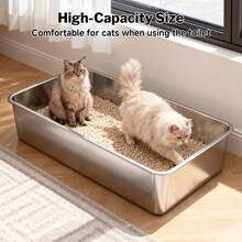2-Pack Jumbo Cat Litter Box For Large Cats, Stainless Steel With Odor-Proof Design - Extra Large Enclosed Litter Pan, Durable & Easy To Clean, Perfect Christmas Gift For Cat Owners - 2 - Xem 4
