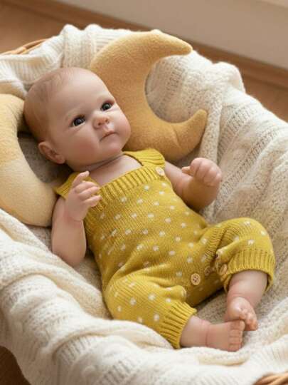 1 PC 18 Inch Cuddly Bettie Girl Whole Body Soft Silicone Vinyl Doll Realistic Handmade Reborn Baby Doll With Painted Hair, Outfits And Accessories, Ideal Gifts For Kids And Family