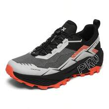 1 par de zapatos para senderismo, trekking y running al aire libre, zapatillas deportivas para senderos unisex, ligeras, transpirables, antideslizantes, duraderas, con amortiguación y suela blanda - Blanco y Negro - Ver 11