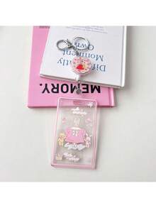 1pc Transparent Card Holder, Cute Rabbit Design, Expandable, Fashionable Kawaii Aesthetic, Suitable For Student ID, Campus Card, Gift - Multicolor - View 2