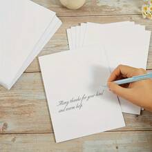 50/30张空白折叠卡片（4x6英寸），白色空白贺卡，适用于DIY卡片、感谢卡、邀请函及各种场合