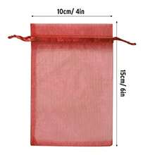TYUI MOTYAWN 100 Pieces Organza Bags - 4x6 Inches Drawstring Mesh Gift Bags For Jewelry Wedding Party Mixed Color - MixedColor - View 3